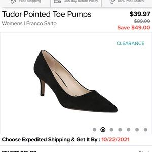 Franco Sarto Tudor pointed toe pump in black suede